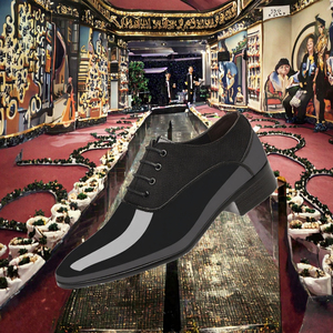 Men's British-Style Formal Business Leather <b>Shoes</b> High Quality Glossy Pointed Toe Low Cut Lace-Up Breathable for Weddings - Product Image 3