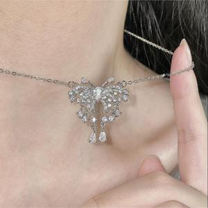 Collier en argent pur S925 avec pendentif ciel étoilé scintillant galaxie, diamant nu étincelant, étoile immortelle entièrement sertie de diamants - Product Image 1
