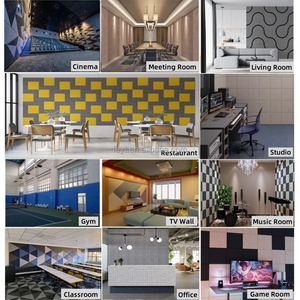 Panneau mural insonorisant noir, panneau acoustique pour animaux de compagnie, panneau acoustique absorbant le son en polyester pour l'enregistrement musical, studio à domicile - Product Image 6