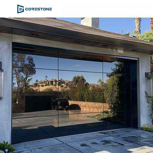 <span class=keywords><strong>Porte</strong></span> <span class=keywords><strong>de</strong></span> <span class=keywords><strong>garage</strong></span> <span class=keywords><strong>sectionnelle</strong></span> automatique moderne sur mesure en alliage d'aluminium sans cadre avec miroir en verre trempé noir et isolation thermique - Product Image 6