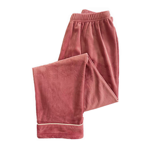 Conjunto de <span class=keywords><strong>Pijama</strong></span> de Franela de Forro <span class=keywords><strong>Polar</strong></span> con <span class=keywords><strong>Botones</strong></span> y Cárdigan de Invierno de 2 Piezas para Mujer, Personalizado por el Fabricante - Product Image 5