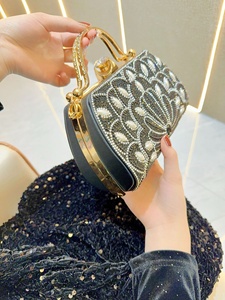 Bolsos de mano con pedrerí<span class=keywords><strong>a</strong></span> 2026 para mujer, bolsos de hombro con cadena, bolsos de cristal brillantes, bolsos de mano con asa dorada, bolsos bandolera con cuentas - Product Image 5