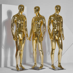 Maniquí masculino de oro PP de Fashional, maniquí de exhibición de modelo de Signboutique de oro, maniquí de cuerpo completo dorado - Product Image 3