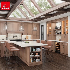 Armoires de <span class=keywords><strong>cuisine</strong></span> Alland en chêne naturel avec quincaillerie à fermeture douce, meubles de <span class=keywords><strong>cuisine</strong></span> modernes en bois massif pour la rénovation de la <span class=keywords><strong>cuisine</strong></span> à domicile - Product Image 1