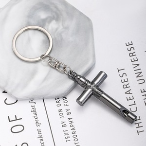 Sifflet en métal en forme de croix, porte-clés d'urgence, son fort, cadeau religieux chrétien pour événements religieux, vente en gros - Product Image 3