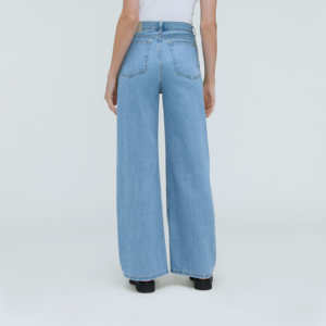 Calças jeans cintura alta clássica, perna larga solta, comprimento total, para namorado - Product Image 4