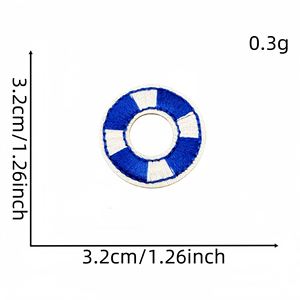 Mini Patch Brodé Thermocollant Thème Marin Nuage Cocotier Bouée Bateau pour Étiquette de Bagage et Décoration de Sac - Product Image 6