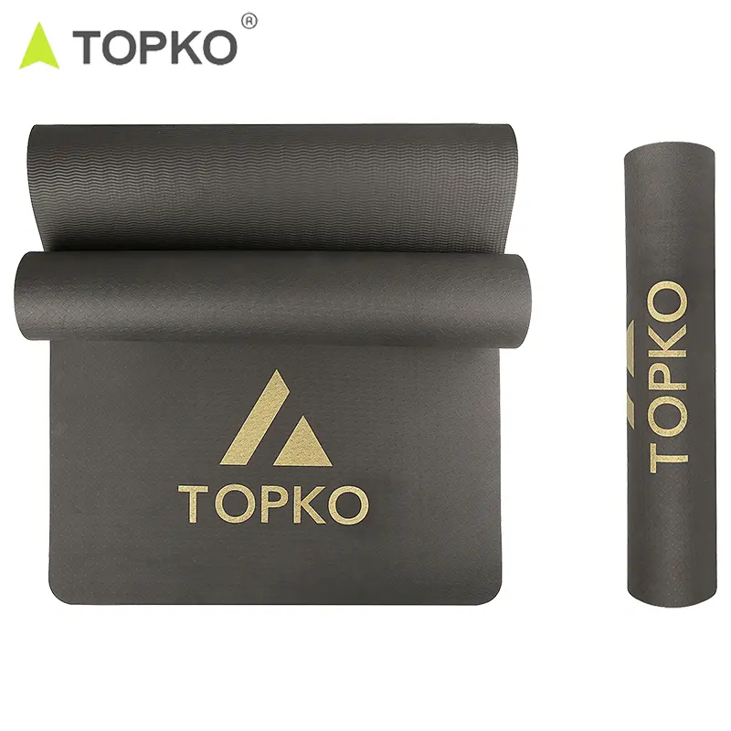 Topko Custom Logo Fitness Anti-Slip 6Mm Enkele Laag Tpe Yoga Mat Eco-Vriendelijke Yoga Mat