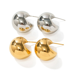 <b>Cuff</b> <b>Earrings</b> Geometric Semi Circular 18k Gold Stainless Steel Fashion Jewelry - Product Image 1