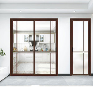 ระบบประตูบานเลื่อนกระจกอลูมิเนียมประตูบานเลื่อนภายในสำหรับบ้าน - Product Image 5