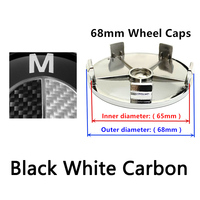 Cache-moyeux de roue de voiture BMW 68 mm en époxy pour E46 E39 E38 E90 E60 X1 X3 X5 X6 M1 M2 M3 M4 M5, avec emblème et accessoires de couverture de jante