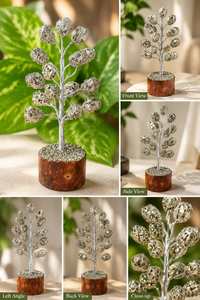 Natural Peru Pyrite <b>Crystal</b> <b>Tree</b> Handmade Mineral Decor Wooden Base Feng Shui Ornament for Home Office Gift - Product Image 2