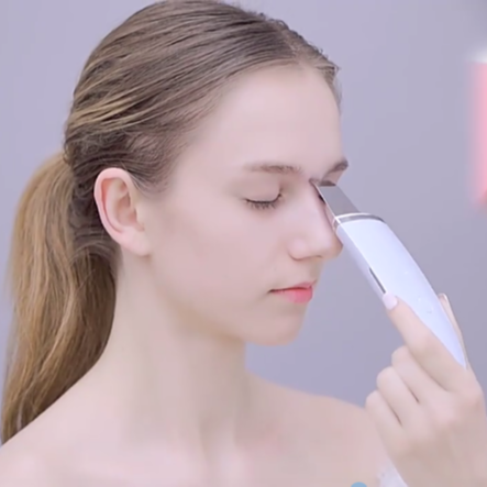 Latest Beauty Personal Skin Care Device  Deep Cleansing 24Khz Ultrasonic Blue Therapy Light Ultrasonic Facial Skin Scrubber