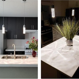 Hiện đại <span class=keywords><strong>Chrome</strong></span> LED trần ánh sáng mặt dây chuyền duy nhất ánh sáng Nước bong bóng cột thủy tinh pha lê Đèn chùm cho nhà bếp phòng ngủ ăn - Product Image 6