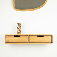 Table console flottante en chêne avec tiroirs, mobilier moderne pour salon, design en bois massif, couleur personnalisée, haute qualité