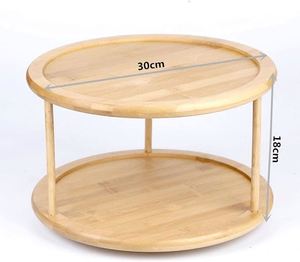Bamboo Revolving Spice <b>Rack</b> Functional Shelf <b>Kitchen</b> <b>Rack</b> - Product Image 3
