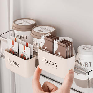 Organisateur de <span class=keywords><strong>porte</strong></span> de réfrigérateur en plastique PP pour yaourts, boissons, condiments – Support de rangement à clipser pour réfrigérateur - Product Image 2