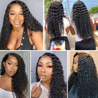 Perruque Lace Closure 4x4 en Cheveux Humains Vierges Indiens Bruts Ondulés Profonds, Pré-Pluckée avec Baby Hair, pour Femmes Noires - Vente en Gros Direct Usine