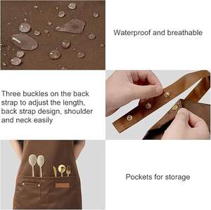 Hot Verkoop Custom Schort Waterdicht Oliebestendig Canvas Restaurant Koken Keukenschort Werkkleding Unisex Met Aangepast Logo - Product Image 4