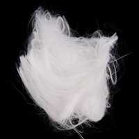 Hilo de Fantasía de Nylon 6, Tipo Alpaca de Angola, Tipo Mohair de Pelo de Conejo, 15D 65mm, Blanco Crudo Mate, Retardante de Llama, para Hilado
