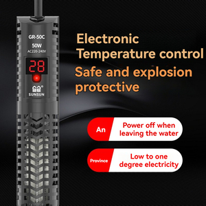 מחמם אקווריום מזכוכית מודרני פרימיום עם תצוגה דיגיטלית, תרמוסטט אוטומטי ועיצוב עמיד בפני ניפוץ עבור דגי תוכי אדומים וצבים - Product Image 2