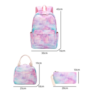 กระเป๋าหนังสือ3ชิ้นแบบกำหนดเองสีขาวกันน้ำกระเป๋านักเรียนกระเป๋าเป้สะพายหลังสำหรับเด็กกระเป๋านักเรียน - Product Image 2