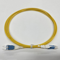 Kabel Patch Fiber Optik Duplex SM G657A1 OS2 9/125um Kuning OFNR CS/UPC ke LC/UPC