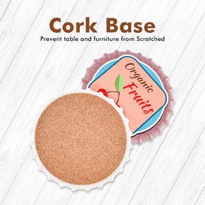 Кастрюля под заказ, креативные керамические подставки в форме крышки пива, водонепроницаемые подставки для кофейных чашек с пробковым ковриком для барной стойки - Product Image 4