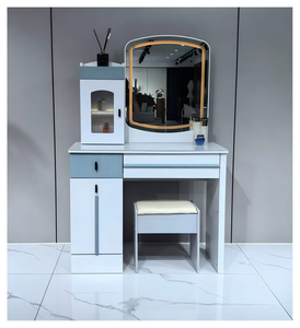 Table de maquillage moderne sur pied avec rangement, durable et écologique, pour chambre à coucher - Product Image 1