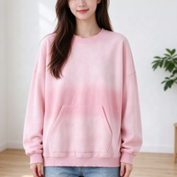 Nouveau design hiver 2027 – Sweat à capuche oversize personnalisé en molleton délavé, tie-dye, effet soleil et usé, col ras du cou