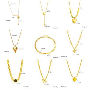 Collier pendentif de marque, design de niche mode européenne et américaine, simple, style Hip Hop Punk, avec gravure métallique, motifs amour, carré et rond - Product Image 5