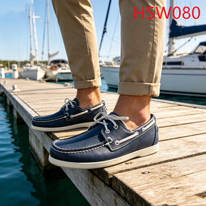 ZYF, Zapatos Náuticos Azules con Cordones Estilo Weekend Escape para Alivio del Dolor de Pies, Zapatos de Paseo Urbanos Cosidos a Mano HSW080 - Product Image 2
