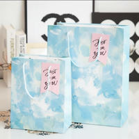 Sac cadeau créatif en carton blanc pour peinture à l'huile, sensation haut de gamme, emballage pour desserts à emporter, shampoing, blush
