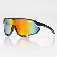Lunettes de sport personnalisées, lunettes de moto anti-vent, résistantes aux UV, verres colorés avec monture en PC pour le cyclisme et les lunettes de soleil