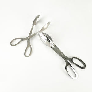 10" Kitchen Food <strong>Tongs</strong> BBQ Scissor <strong>Tongs</strong> Stainless Steel <strong>Salad</strong> Service <strong>Tong</strong> - Product Image 3