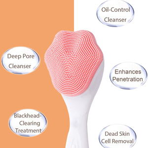 Silicone Recyclable Manual <strong>Scrub</strong> Brush Long Handle Soft Hair Facial Wash Massage Gemstone <strong>Watch</strong> Care Body Cleaning - Product Image 6