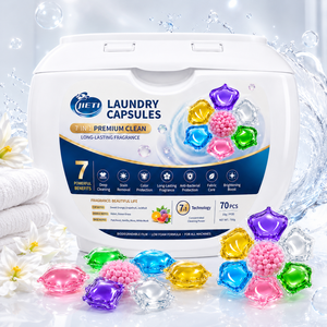 JIETI Laundry Capsules 7 In 1 Premium Clean Pods 70pcs 10g Each Floral Scent Automatic Machine Washing <b>Detergent</b> - Product Image 5