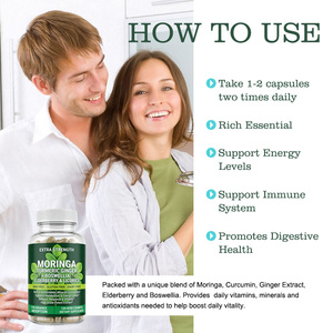 OEM/ODM Aliments santé, vitamines, compléments alimentaires, usine directe, capsules de feuilles de Moringa biologiques, personnalisables pour adultes - Product Image 4