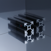 Profilés d'extrusion en aluminium noir T-slot 6063 T5 2020 pour cadre de table, profilés en aluminium T-slot 20x20 pour imprimantes 3D