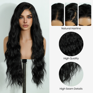 Peluca de Cabello Sintético Rebecca 13x4 HD Lace Front, Color <span class=keywords><strong>Rubio</strong></span> Ombre Natural, Resistente al Calor, Fibra Sintética, Sin Pegamento - Product Image 2