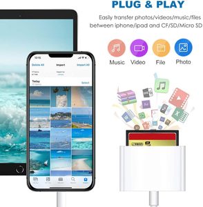 3 en 1 Lightn-ing Plug and Play Transferencia de datos rápida Cámara de rastreo digital Lector compatible con tarjeta SD CF TF para iPhone - Product Image 2