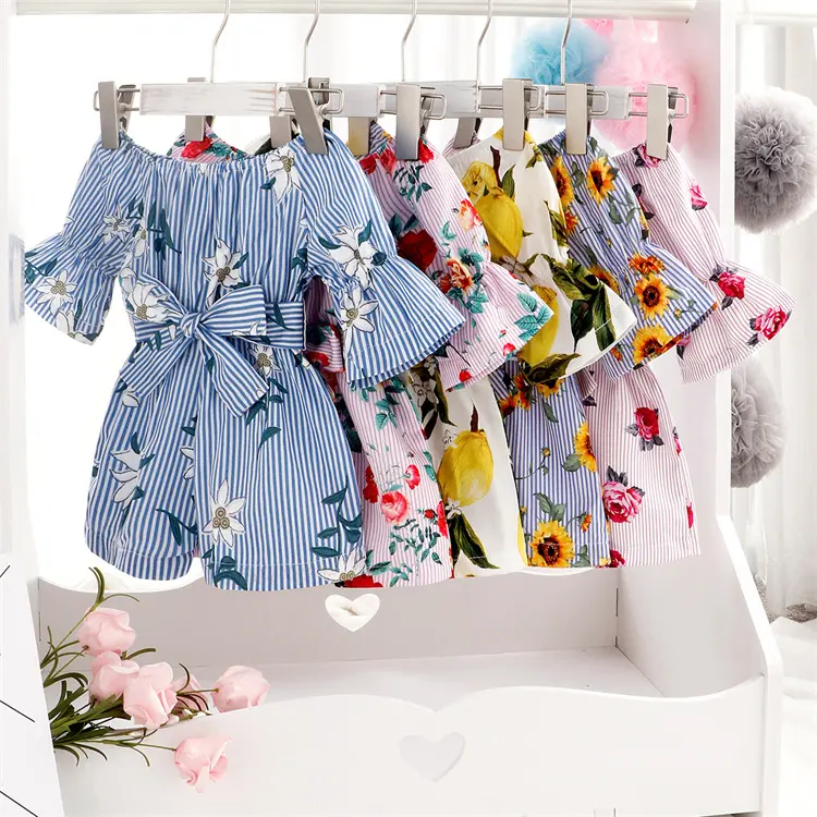 Fashion Baby Jumpsuit Printed Cotton Clothes For 1 Years Old Baby Girls' Clothing Sets