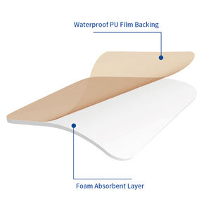 5x5cm selbst klebendes Isolat Externer Kontamination druck Ulkus pflaster PU-Schaum verband Wund verband Medical - Product Image 3
