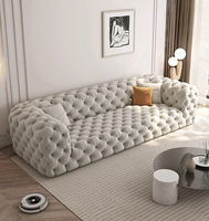 Ensemble de canapés de salon modernes en bambou écologique avec tête de lit et ottoman, design luxueux pour la maison