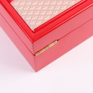Caja de joyería rectangular de madera hecha a medida para medallas y monedas conmemorativas con acabado imitación caoba - Product Image 3