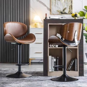 Wss Factory Custom Household Furniture Leather <b>Bar</b> Chair Steel Leg <b>Bar</b> Counter Rotating <b>Bar</b> <b>Stool</b> <b>Adjustable</b> - Product Image 3