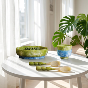 Cuillères à salade en résine avec logo personnalisé, outils à salade, finition hautement polie, sans BPA, sans danger pour les aliments, compatibles lave-vaisselle et micro-ondes, pour la cuisine à domicile - Product Image 1