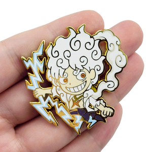 Pin Metálico de <span class=keywords><strong>Anime</strong></span> de Alta Calidad con Diseño Nuevo, 0 Piezas, Nika Luffy, Decoración para Mochila - Product Image 2
