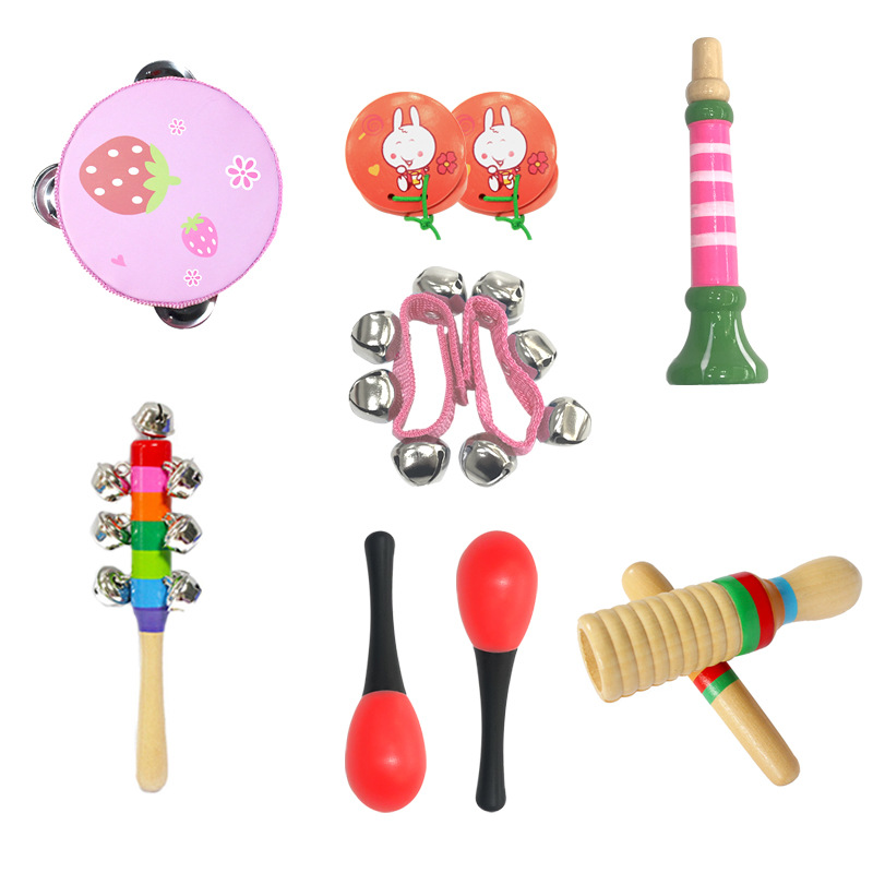 Дошкольный образовательный деревянный набор игрушек для музыкальных инструментов для девочек и мальчиков с рюкзаком для хранения