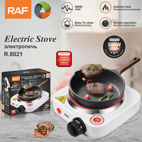 Appareils de cuisine, plaque chauffante électrique 500W, double plaque de cuisson, cuisinière électrique avec revêtement antiadhésif et protection contre la surchauffe